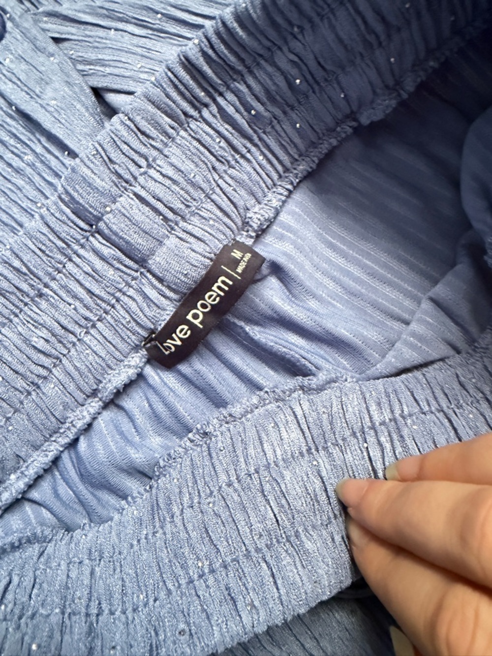Light Blue/Lavender Ribbed Wide-Leg Lounge Set - Picture 3 of 3